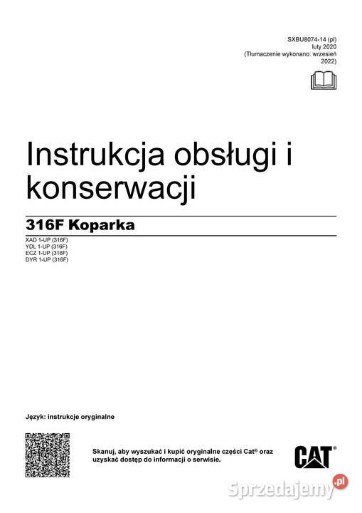 Instrukcja obsługi DTR koparka gąsienicowa Książki i Podręczniki małopolskie Kraków
