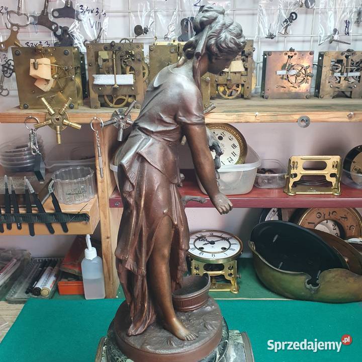 SprawnyFrancuski zegar figuralny55x25x20 Wrocław sprzedam