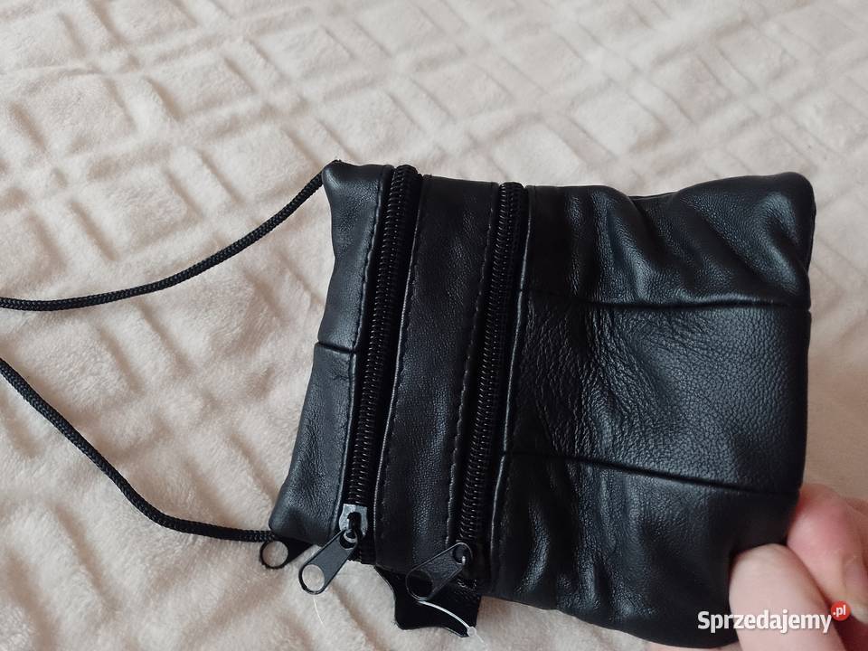 Real Leather SkórzanaTorebka listonoszka z czarny