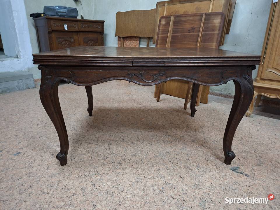 Ładny rozkładany stół ludwikowski ciemny Nowy Sącz