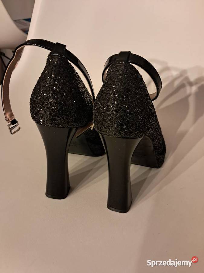 nowe czarne buty brokatowe rozmiar 38 wysokość Sandomierz