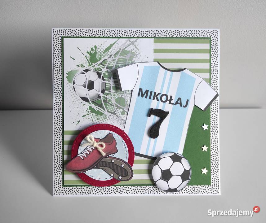 Kartka ręcznie robiona na urodziny pilkarza Łódź
