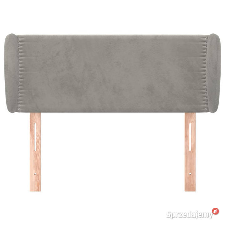 Zagłówek uszak jasnoszary 83x23x7888 aksamitny Warszawa