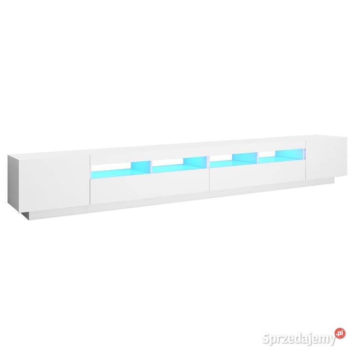 Szafka pod TV z oświetleniem LED biała 300x35x40 mazowieckie Warszawa