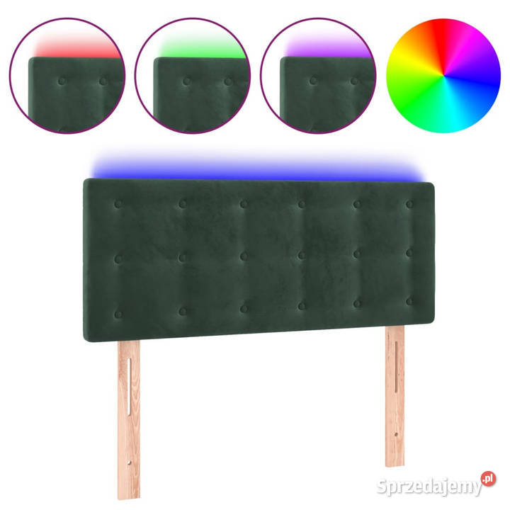 Zagłówek do łóżka z LED ciemnozielony 100x5x7888