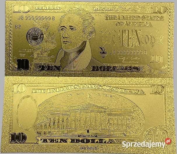 Komunia Prezent ZŁOTE BANKNOTY Dolar Euro Zestaw Sosnowiec