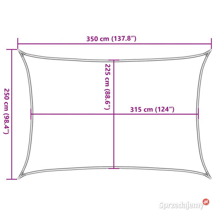 Żagiel przeciwsłoneczny 160 gm pomarańcz 25x35 m Warszawa