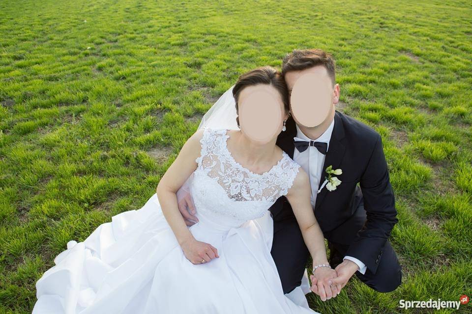 Piękna suknia ślubna koronka gipiura 38 Princessa Lublin