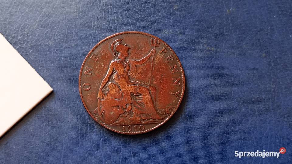 Stare monety 1 pens 1910 Wielka Brytania Lesko