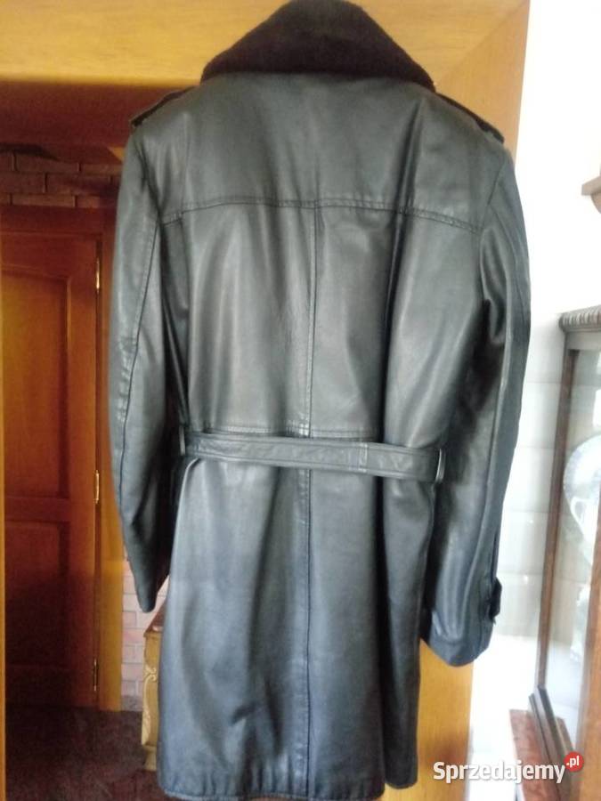 NOWY płaszcz skórzany milicyjny MO drogówki Piotrówek