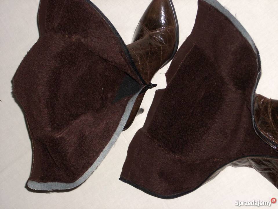 KOZAKI eleganckie NOWE 385 39 brązowy/beżowy Nowy Sącz