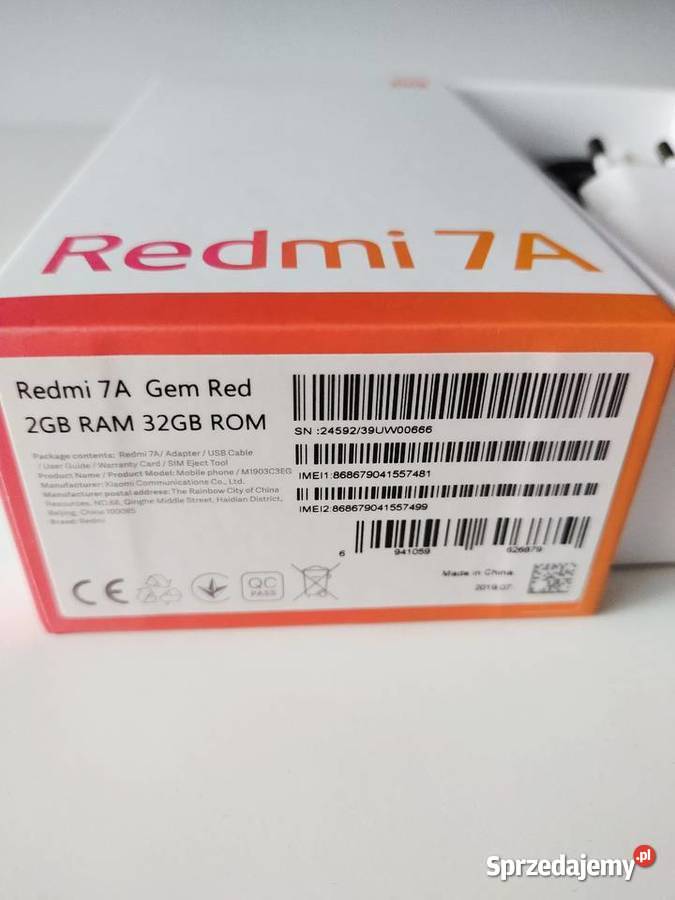 Śliczny XIAOMI Redmi 7A z pudełkiem
