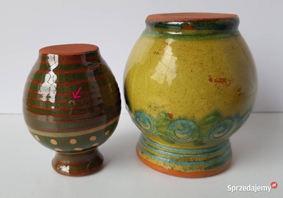 3 x wazonik ceramiczny wazoniki Łysa Góra Dąbrowa Górnicza