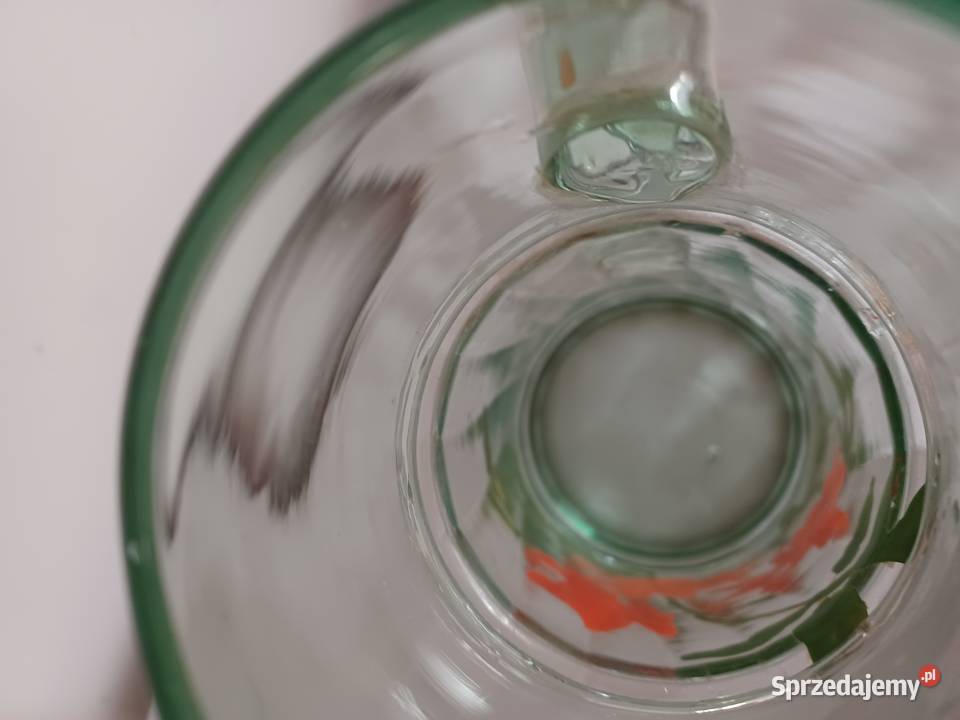 Szklany malowany kufel z motyw kwiatowymJasna Wrocław