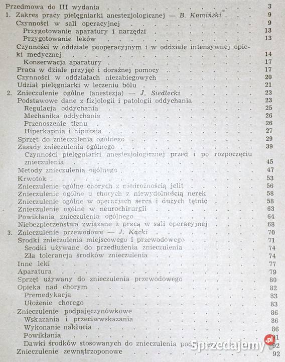 Pielęgniarstwo w anestezjologii i intensywnej Rok wydania 1978 lubelskie Chełm