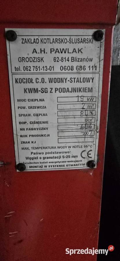 Piec na ekogroszek 19kW Kotły i Piece CO Gniezno