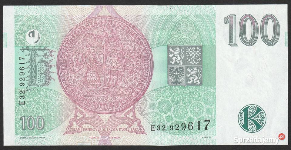 CZECHY 100 KORON 1997 STAN BANKOWY UNC