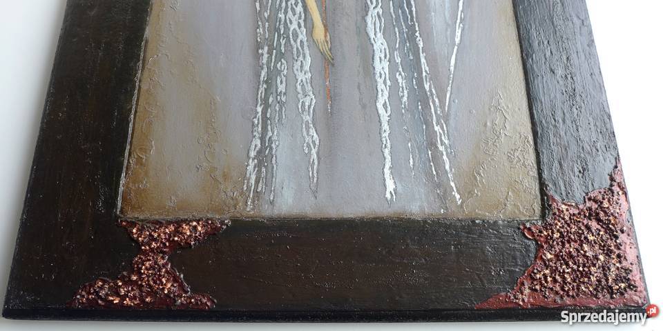 Obraz przestrzenny w ramie AniołMadonna z różą