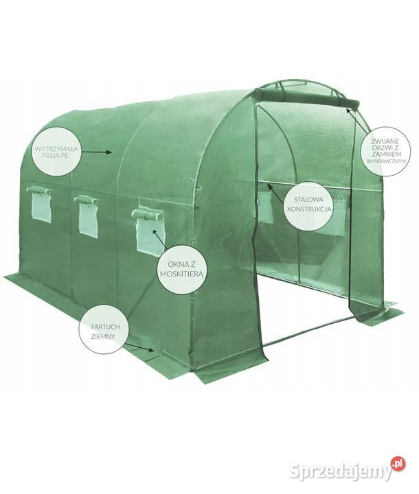 TUNEL FOLIOWY OGRODOWY 3x2 m SZKLARNIA 6m2 Kłobuck