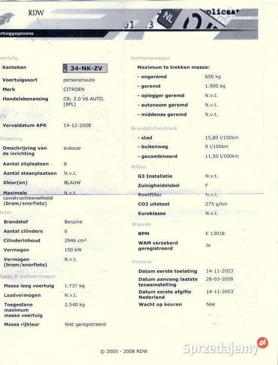 Citroen C8 benzynagaz LPG mazowieckie Michrów