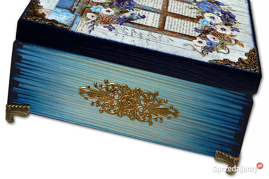 SZKATUŁKA drewniane pudełko BLUE WINDOW 20x20 wielokolorowy kujawsko-pomorskie Bydgoszcz