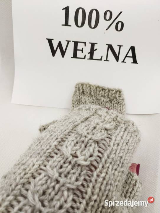 Mitenki rękawiczki bez palców wełna handmade Olsztyn