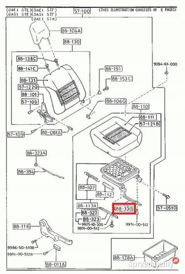 PROWADNICA FOTELA LEWY PRZÓD MAZDA 121 8711 ORYG