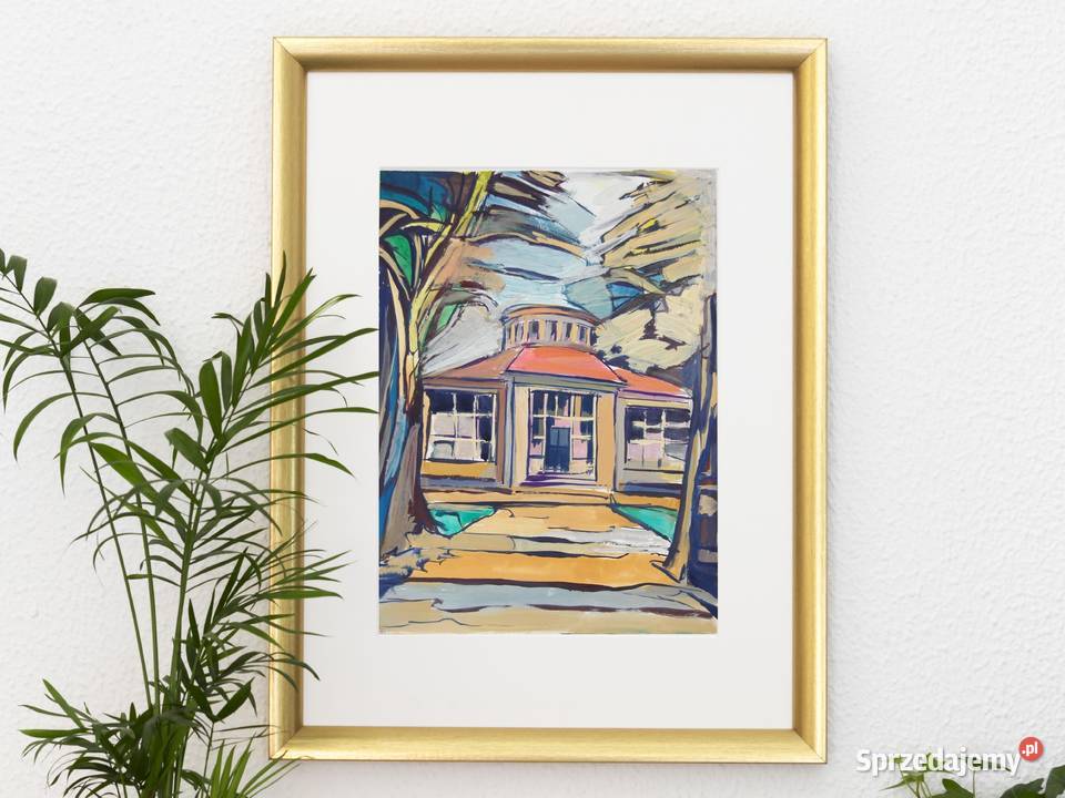 Architektura obraz gwasz Saba ekspresjonizm 29 x Lublin