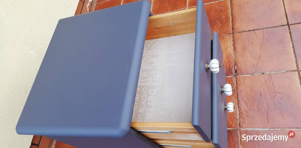 Szafka drewniana grafitowa nocna z szufladami mazowieckie Sulbiny