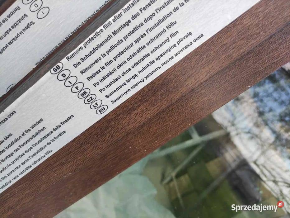 Okno PCV Sonarol 140x220 orzech ruchomy słupek Olszówka