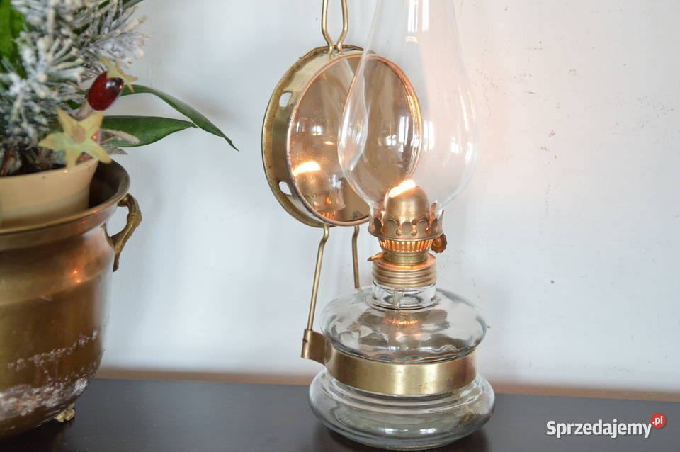 lampa naftowa wisząca stojąca z lusterkiem Antyki Jastrzębie-Zdrój sprzedam