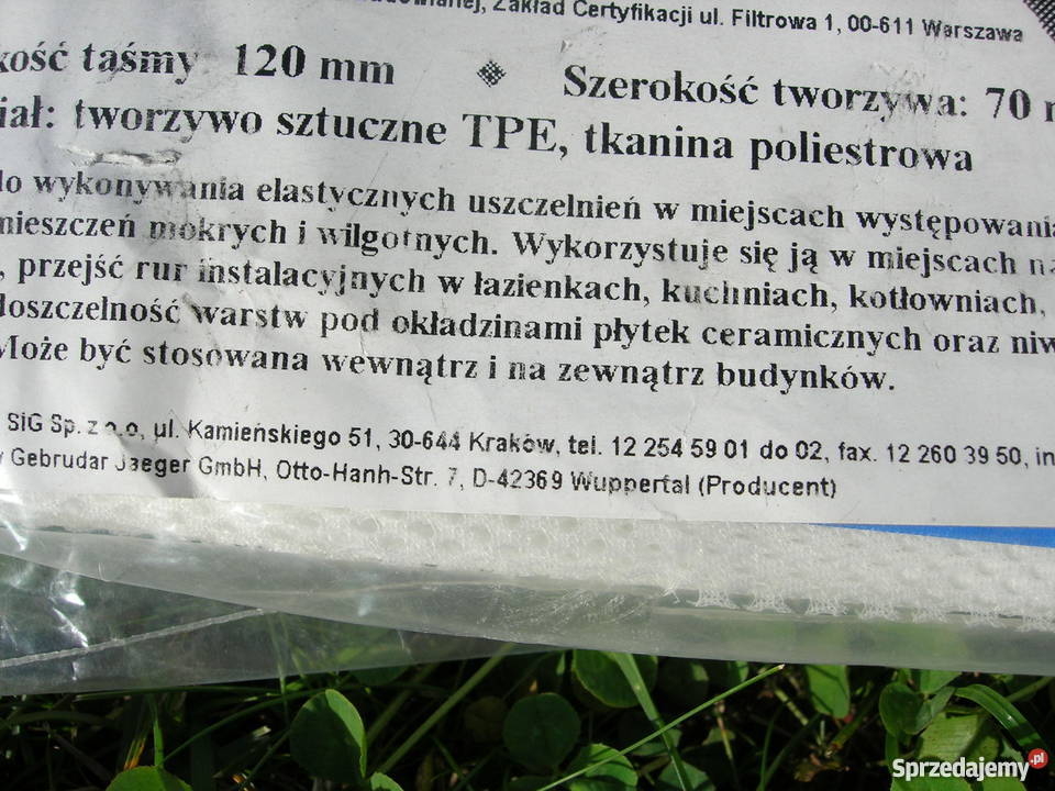 Taśma uszczelniająca do folii w płynie uniw Materiały budowlane Wrocław