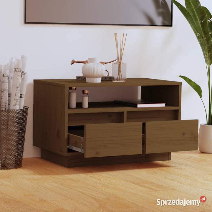 Szafka pod TV miodowy brąz 60x35x37 lite drewno Warszawa sprzedam