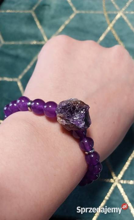 Bransoletka z kawałkiemkamienia Ametyst Katowice