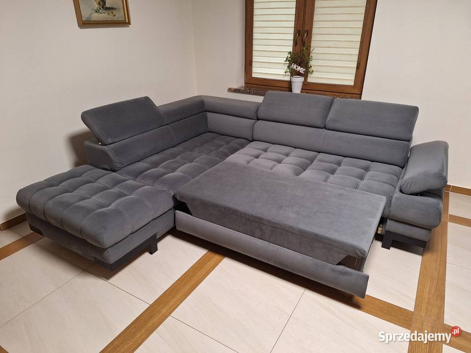 WERSAL Narożnik Wypoczynek welurowy z funkcją Borki