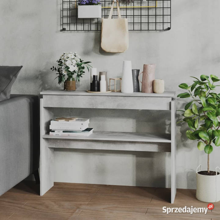 Stolik konsolowy szarość betonu 102x30x80 mazowieckie Warszawa