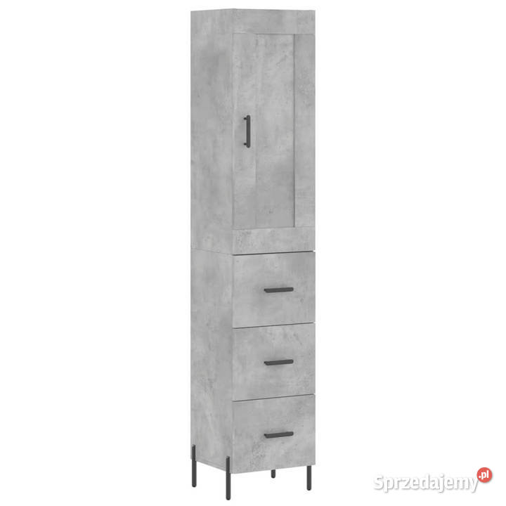Wysoka szafka szarość betonu 345x34x180 Warszawa