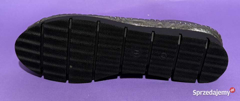 Skórzane damskie platynowe wiązane półbuty Żyrardów