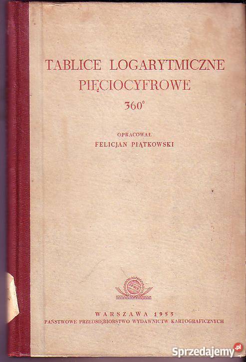 2375 TABLICE LOGARYTMICZNE PIĘCIOCYFROWE 360 OPR