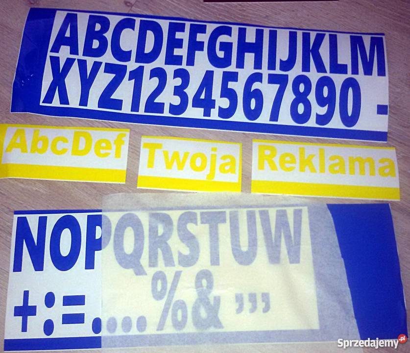Litery napisy z folii samoprzylepnej wielokolorowy Skierniewice