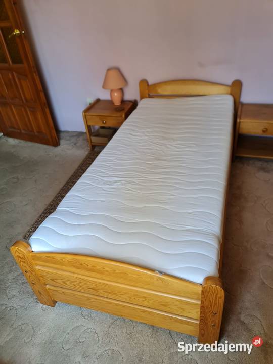 Łóżko drewniane z materacem 90 x 200 Wolsztyn