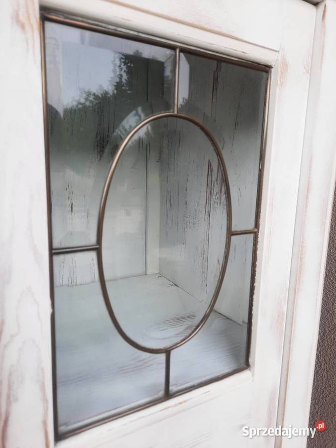 Stary międzywojenny słupek szafka shabby biały Tczew