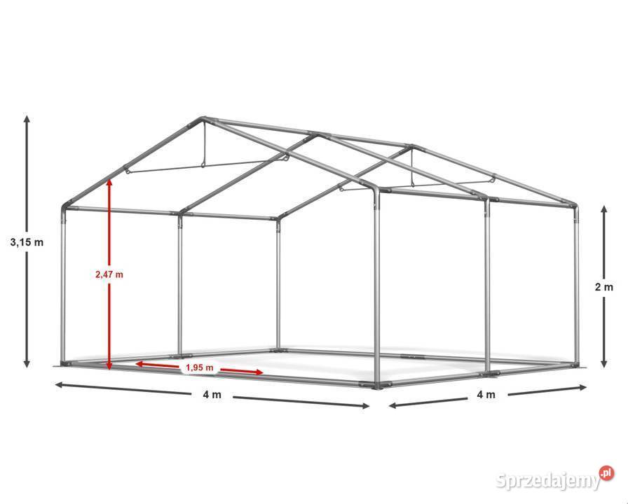 4x4x2m Namiot ogrodowy stabilny imprezowy ślub Łomża