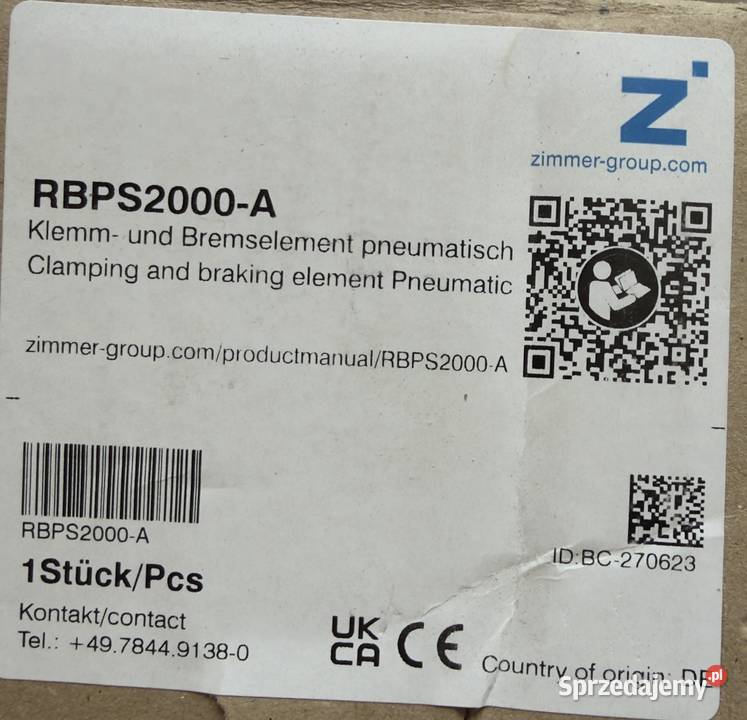 Zimmer RBPS2000A Pneumatyczny element Szczecin