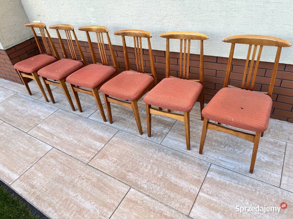 Krzesła 6 Zieliński retro vintage prl lata 60 Warszawa