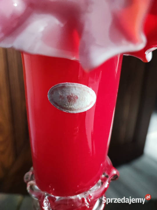 Czerwony wazon Murano Żagań