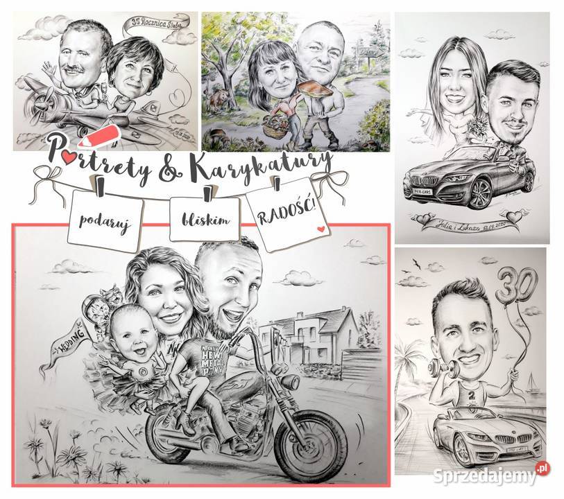 Portret Karykatura super PREZENT urodziny Sopot