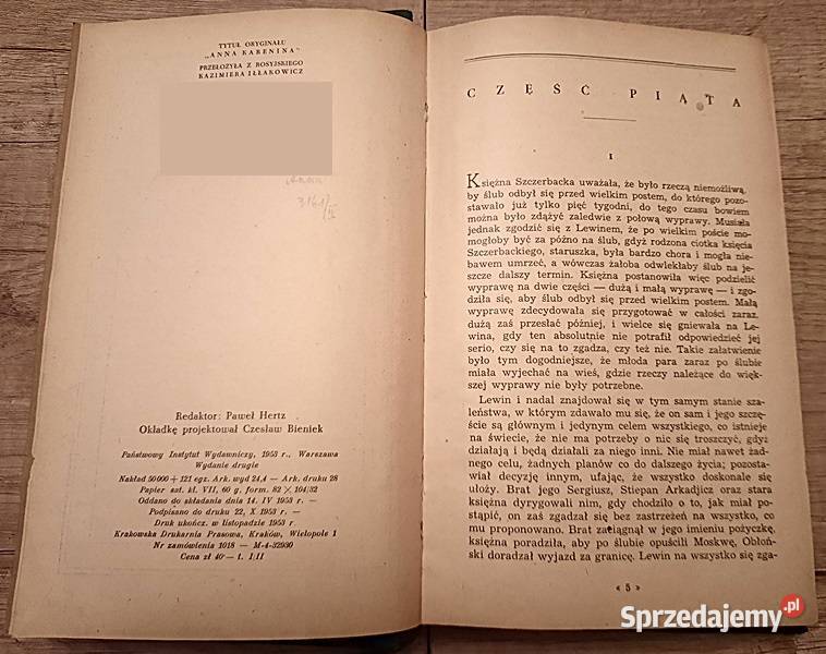 Anna Karenina t 2 L Tołstoj wielkopolskie Ostrów Wielkopolski