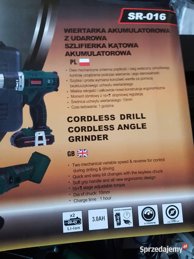 SZlifierka Wkrętarka BOXER SR016 Z ładowarką wielkopolskie Głogowa