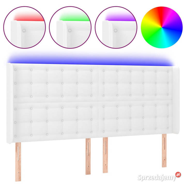 Zagłówek do łóżka z LED biały 183x16x118128 mazowieckie